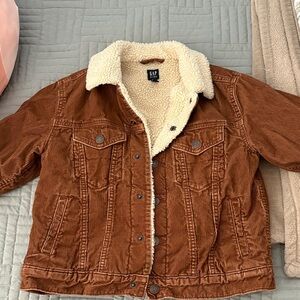 GAP Tan Corduroy Jacket with Sherpa Lining